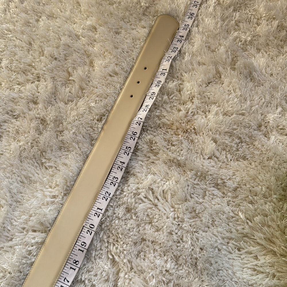 Paloma Picasso Vintage Gold Buckle Cream Belt - Picture 13 of 17
